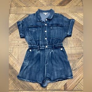 Pastels Dark Blue Denim Top